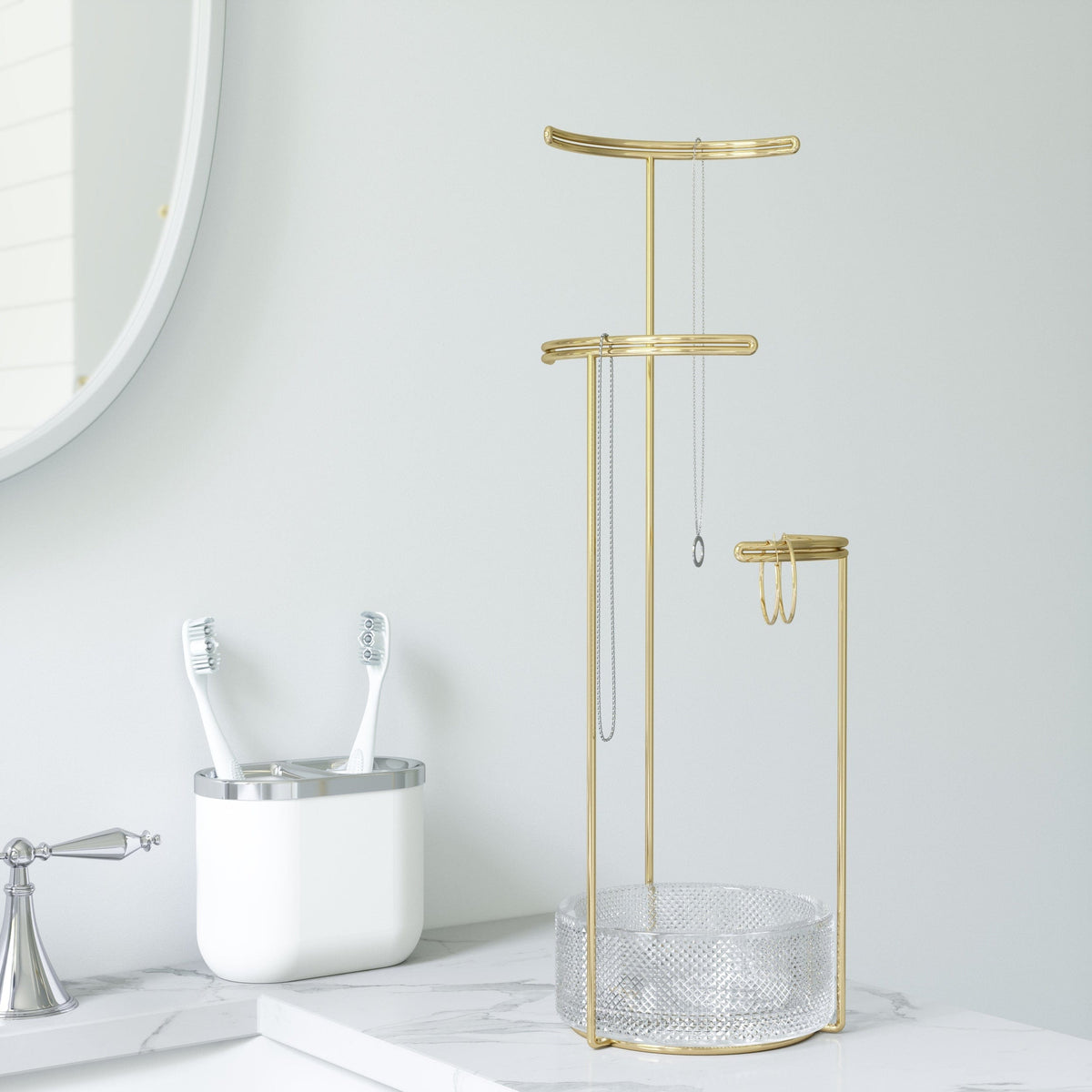 Umbra Flip Hook Umbra Tesora Jewel Stand Glass & Brass UMB1014862104 (7398857343065)