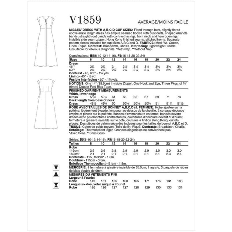 VOGUE PATTERN Habby Vogue Pattern V1859 F5 (16-18-20-22-24) (7508449689689)