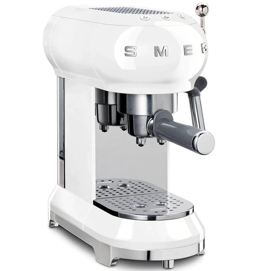 Paris Tumbler Smeg 50'S Style Espresso Manual Coffee Machine White ECF01WHEU (7285481668697)