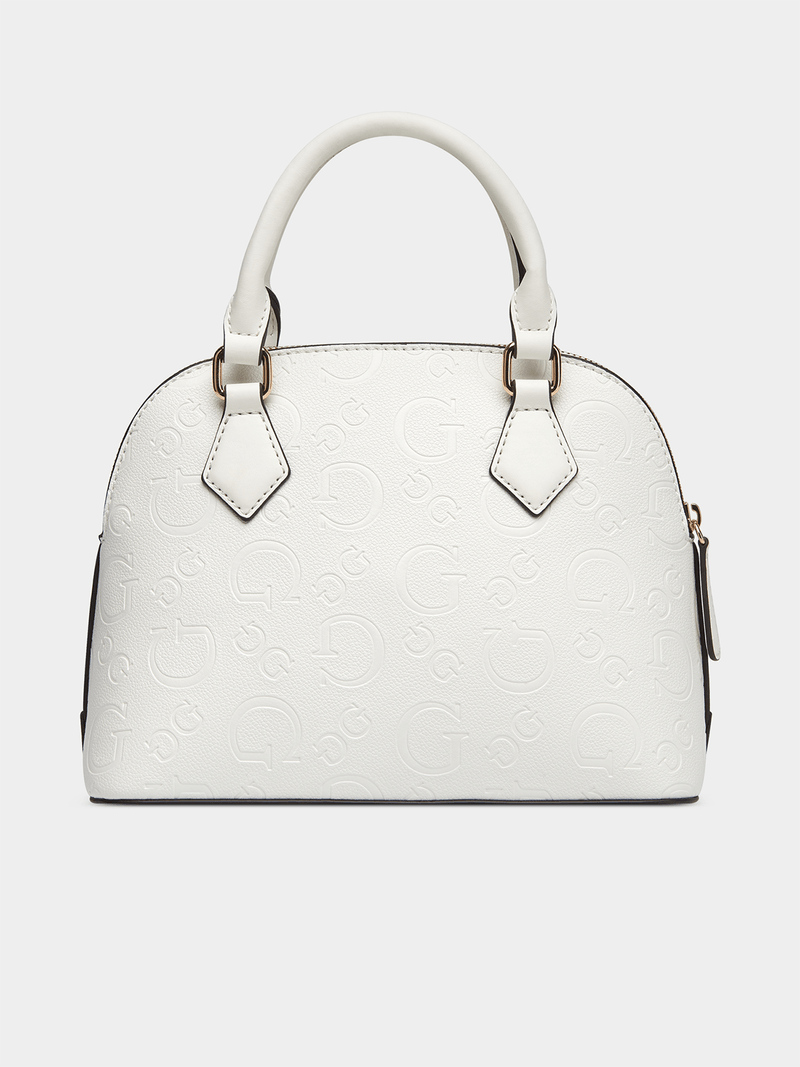 Guess Ladies Handbags Guess White Lexy Crossbody Top Zip Handbag