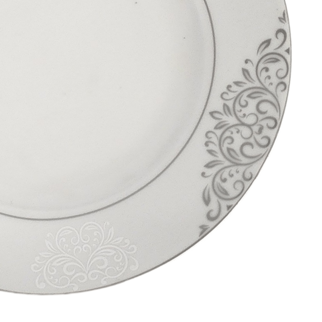 Royal Series Dinner Plate Silver Flower Pattern Dinner Set 47 Piece SGN1423 (7487963889753)