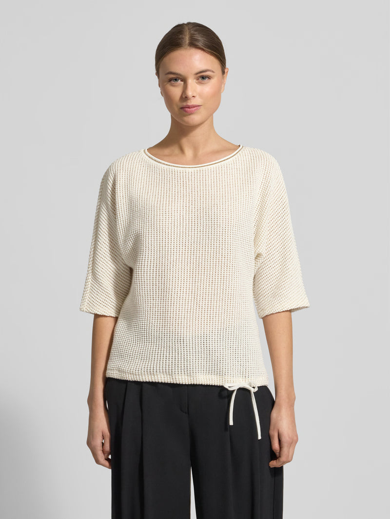 Betty Barclay Ladies Textured T-shirt With Drawstring-Off White 2728/1730