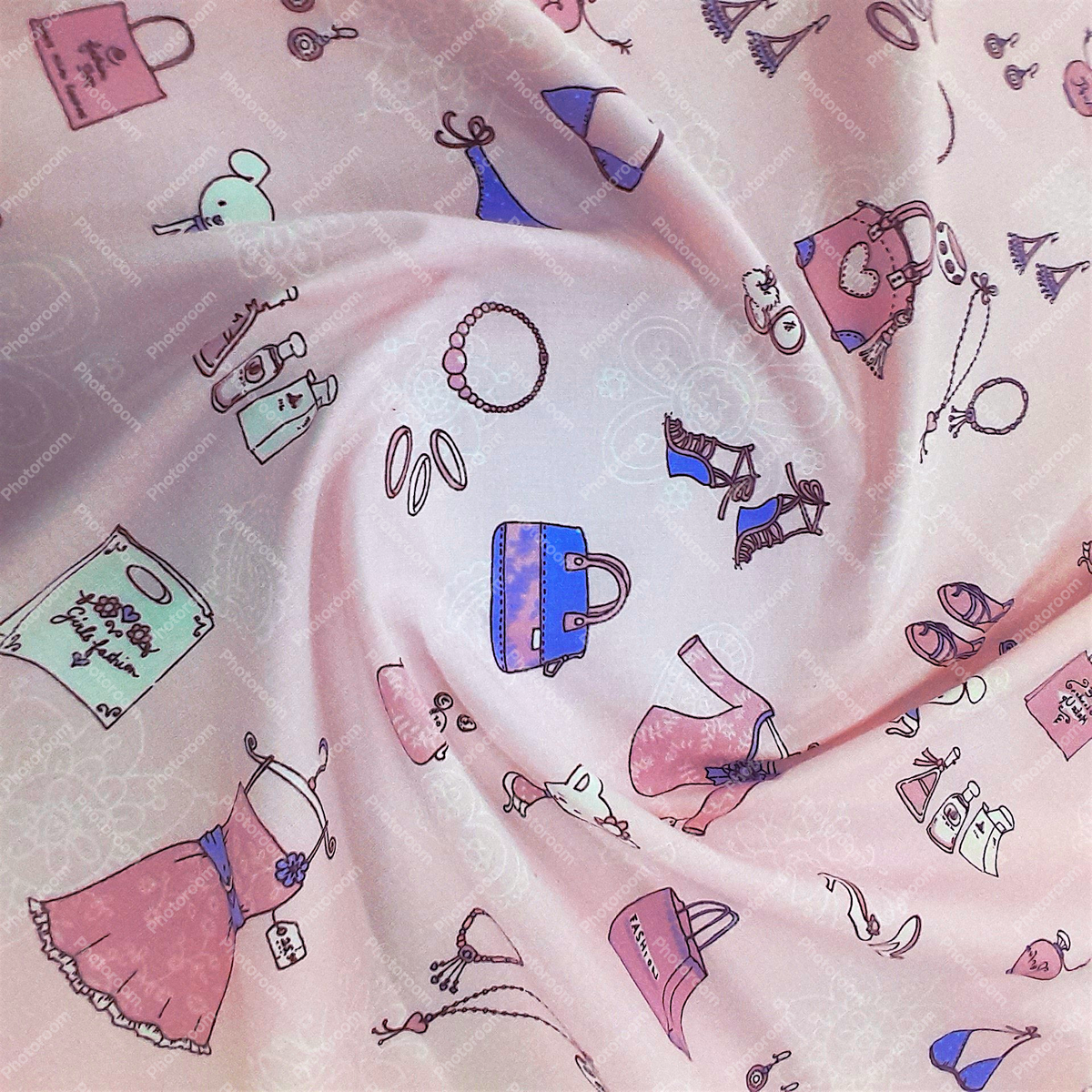 Cotton Kids Fabric Accessories Print Pink 140 cm.