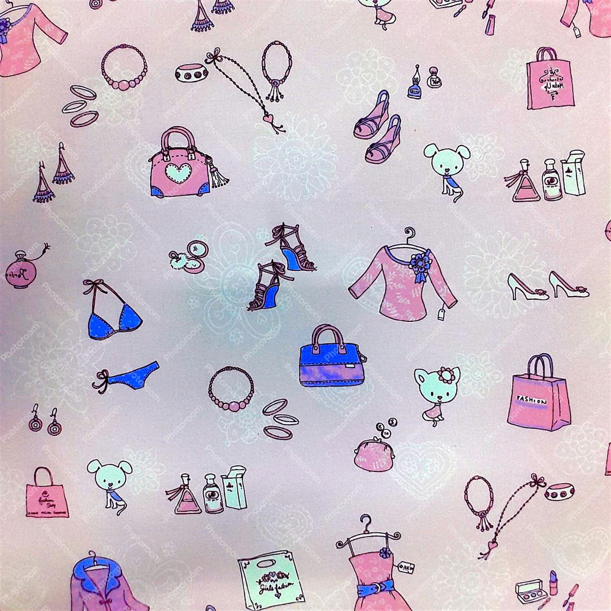 Cotton Kids Fabric Accessories Print Pink 140 cm.