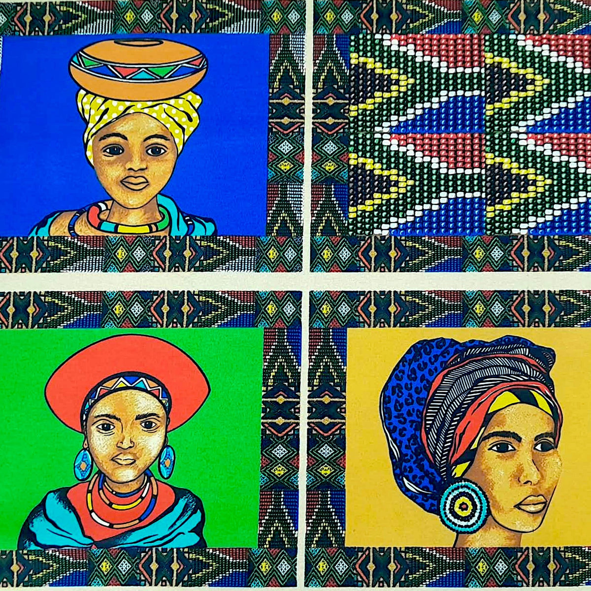 Fabric LB African Women Placement 140 cm.