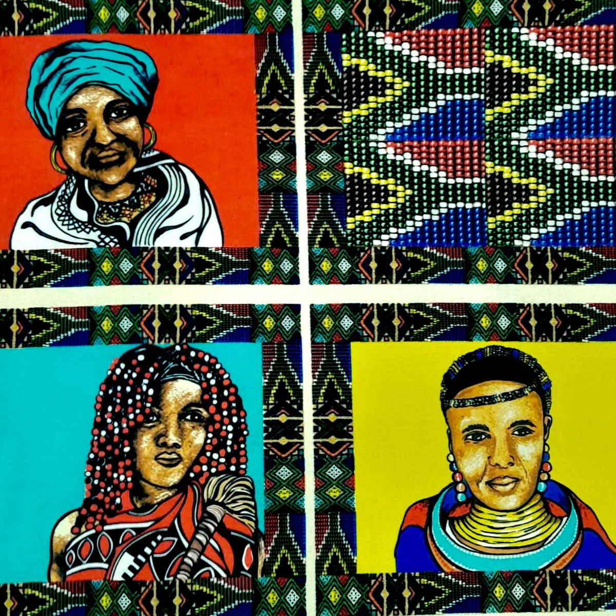 Fabric LB African Women Placement 140 cm.