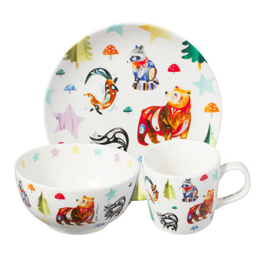 Maxwell & Williams Pete Cromer Woodland Creatures Children's 3pc Dinner Set AW1058