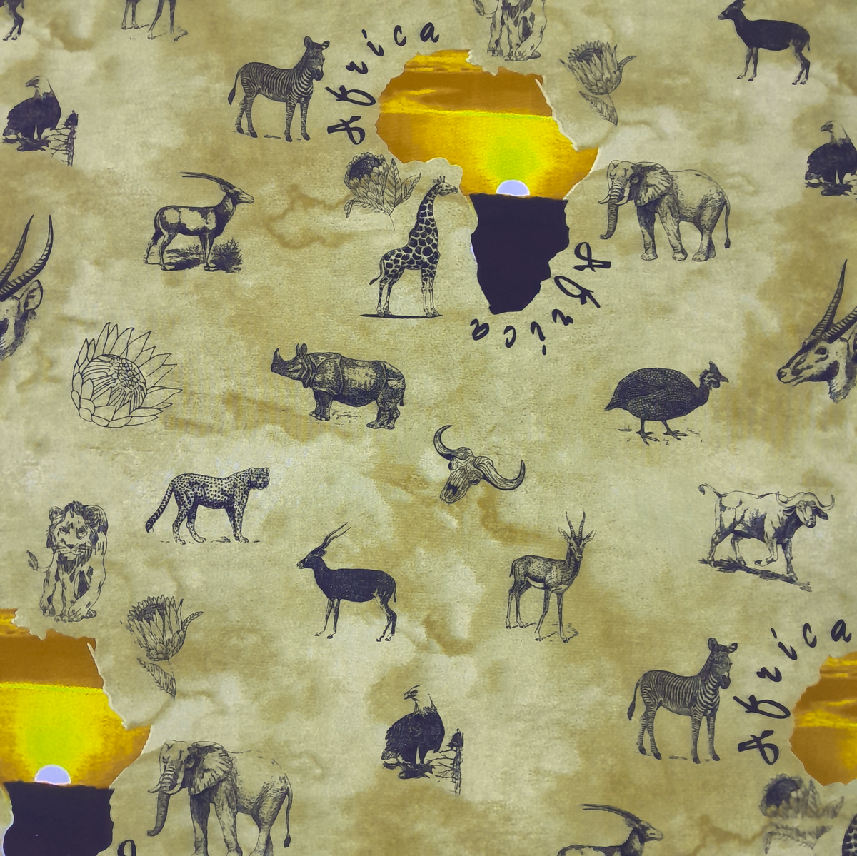 Fabric Cotton Canvas African Sunset 280 cm.