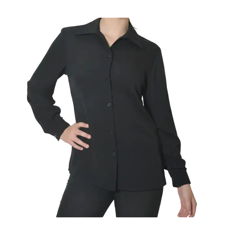 Bobsons Dignity Long Sleeve Button Up Blouse-Black B402PLKOS