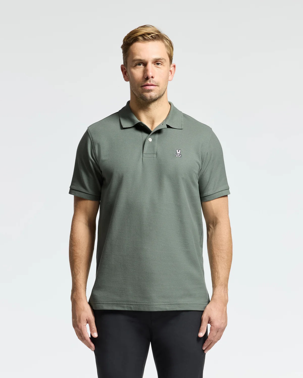 Psycho Bunny Mens Classic Pique Polo shirt -Mulled Basil B6K001F200