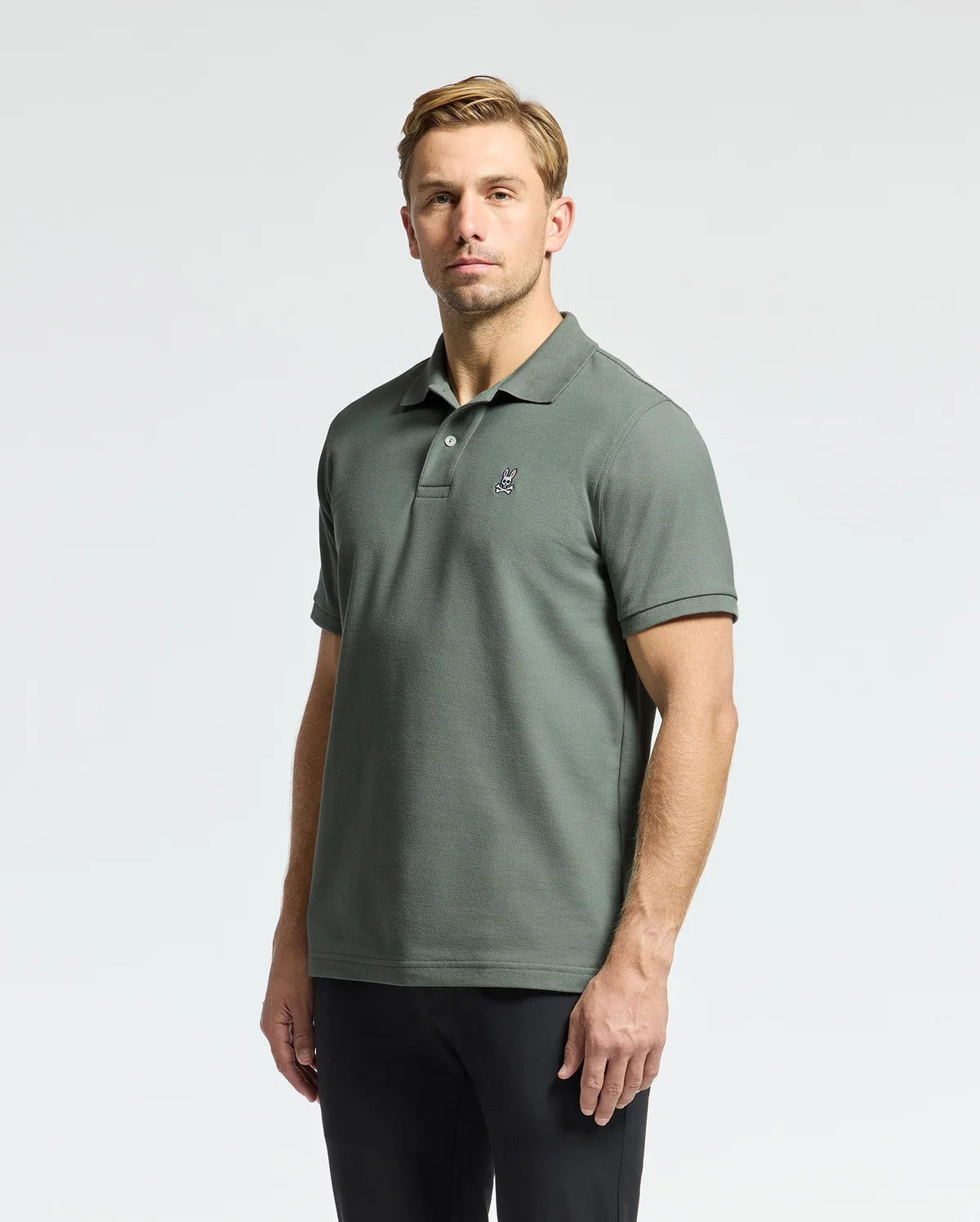 Psycho Bunny Mens Classic Pique Polo shirt -Mulled Basil B6K001F200
