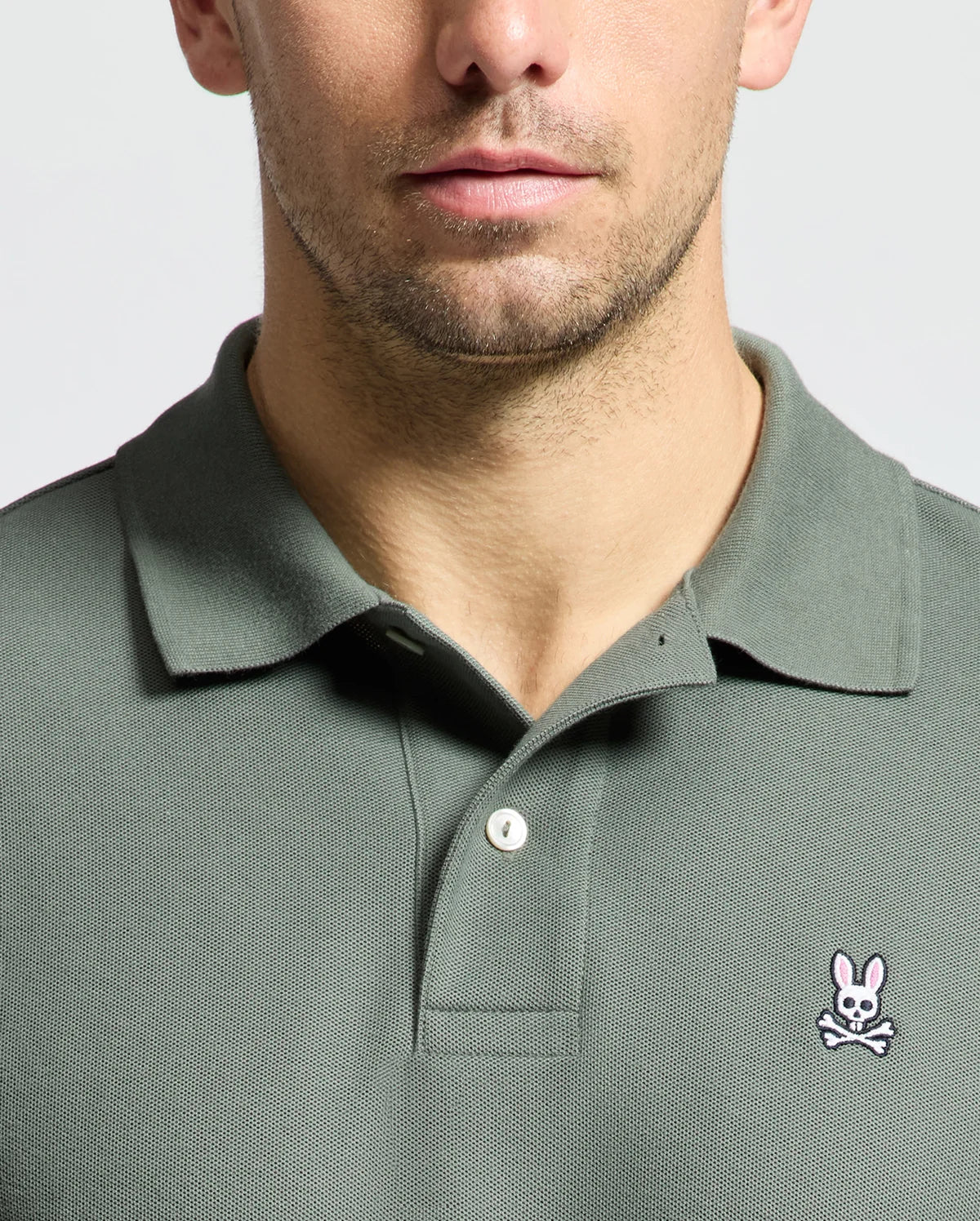 Psycho Bunny Mens Classic Pique Polo shirt -Mulled Basil B6K001F200