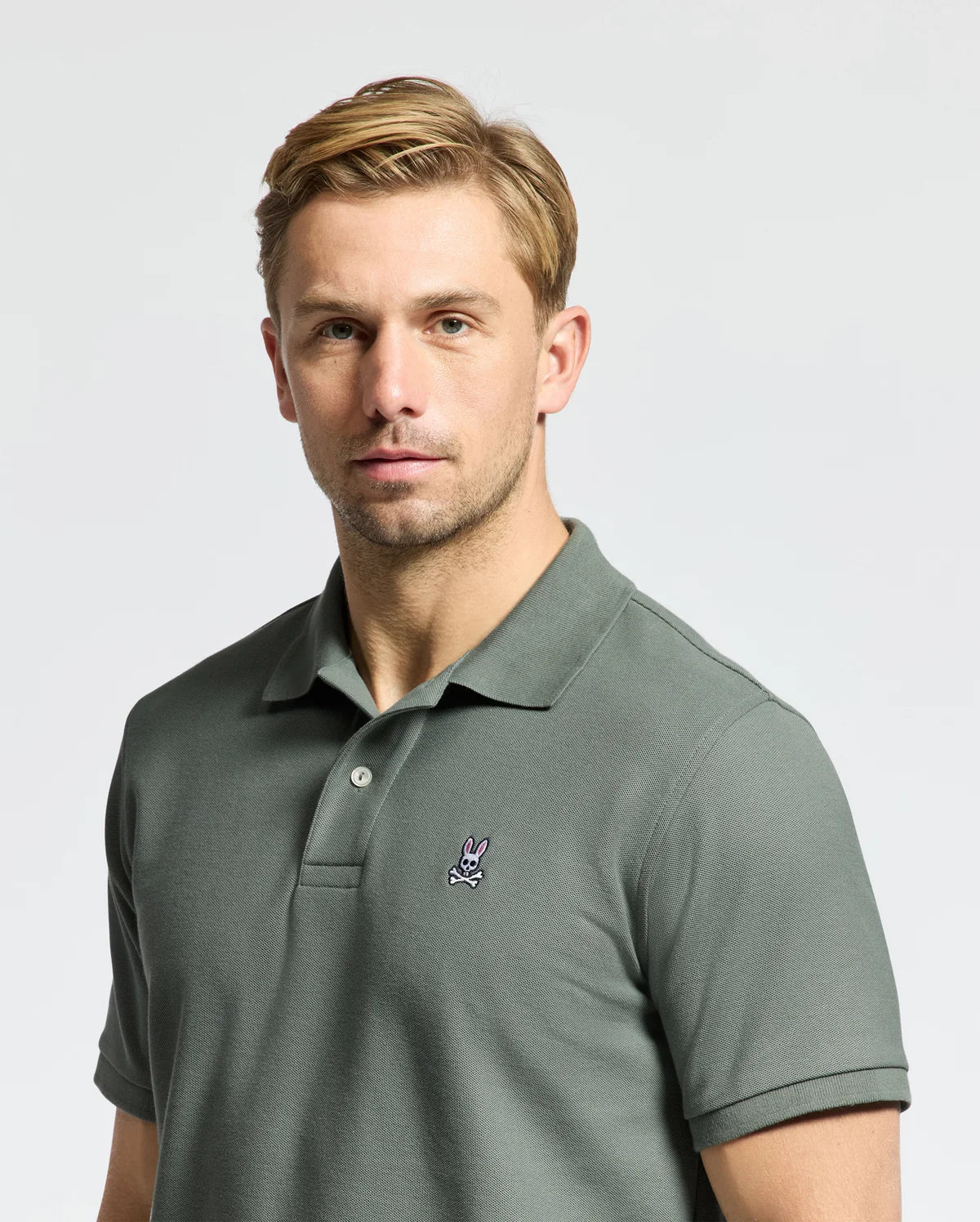 Psycho Bunny Mens Classic Pique Polo shirt -Mulled Basil B6K001F200