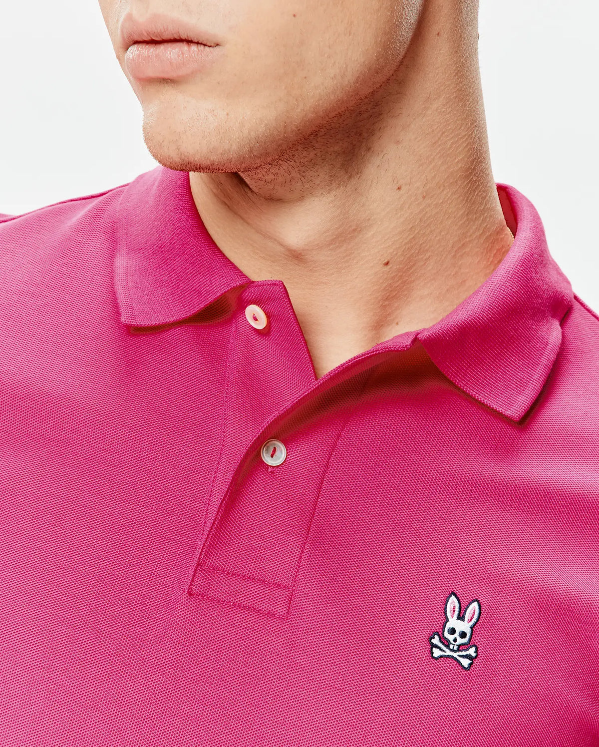 Psycho Bunny Mens  Classic Pique Polo-Pink Yarrow B6K001F200