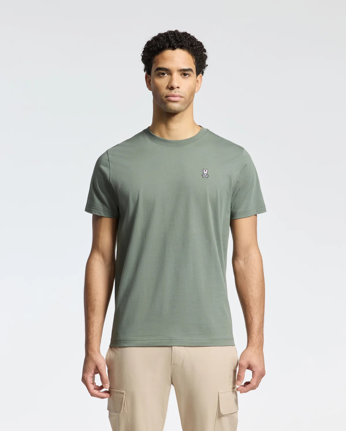 Psycho Bunny Mens Classic Crew Neck Tee-Mulled Basil B6U014F200