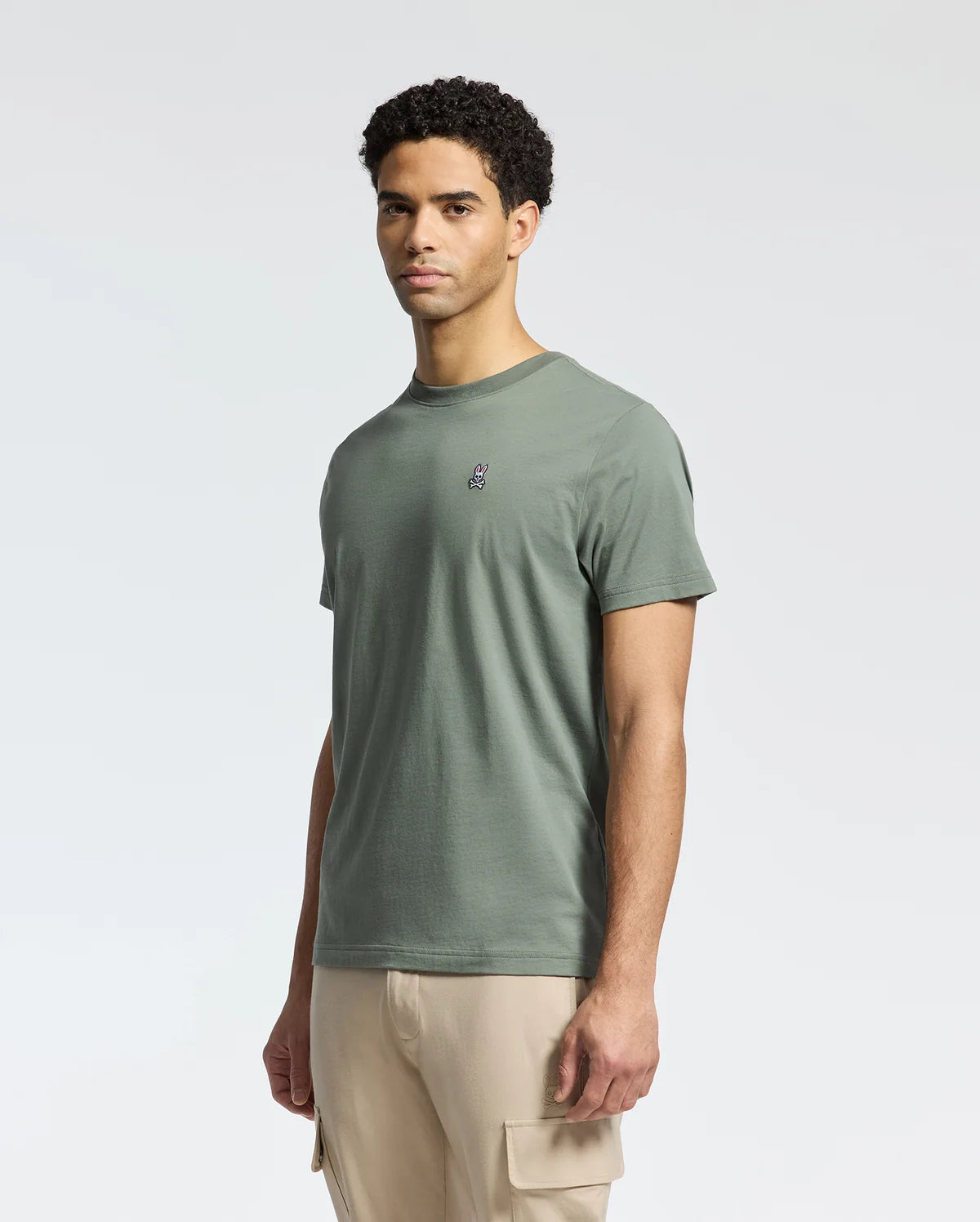 Psycho Bunny Mens Classic Crew Neck Tee-Mulled Basil B6U014F200
