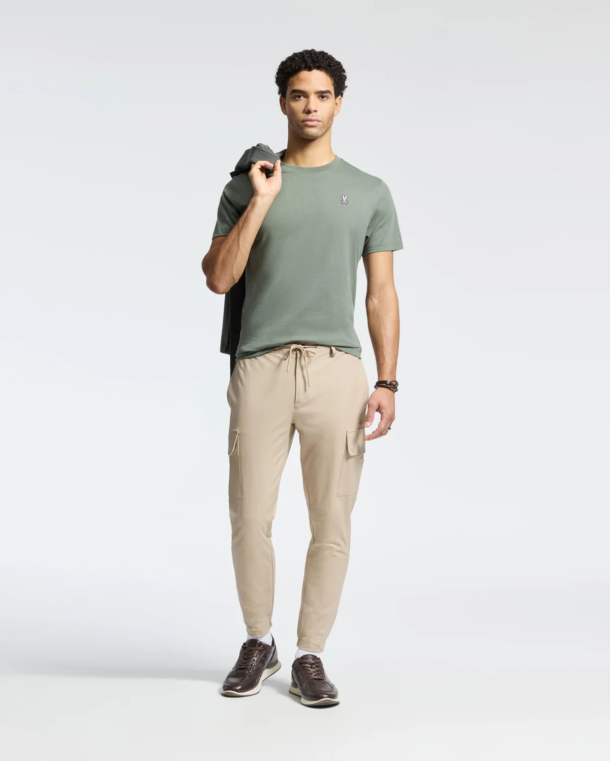 Psycho Bunny Mens Classic Crew Neck Tee-Mulled Basil B6U014F200