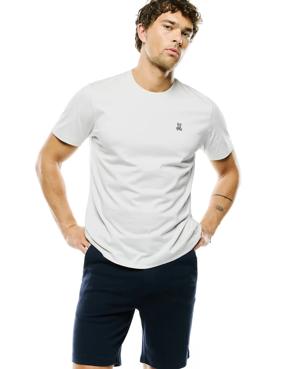 Psycho Bunny Classic Crew Neck Tee-Dawn Blue  B6U014F200