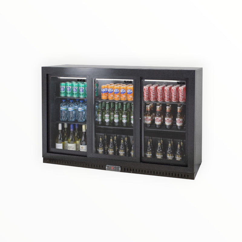 PolarCab Black Bar Fridge 3 Sliding Door BBP9003