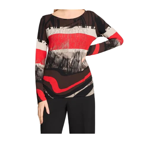 Betty Barclay Ladies T-shirt -Red/Black 2709/1785