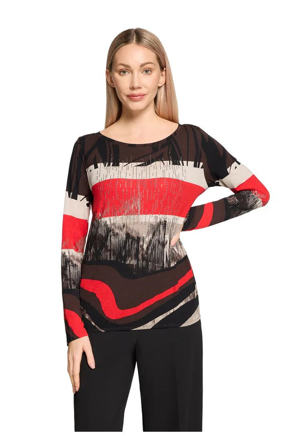 Betty Barclay Ladies T-shirt -Red/Black 2709/1785