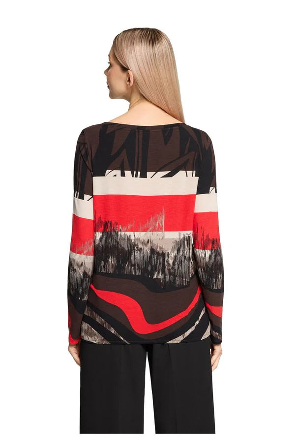Betty Barclay Ladies T-shirt -Red/Black 2709/1785
