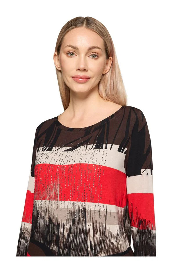 Betty Barclay Ladies T-shirt -Red/Black 2709/1785