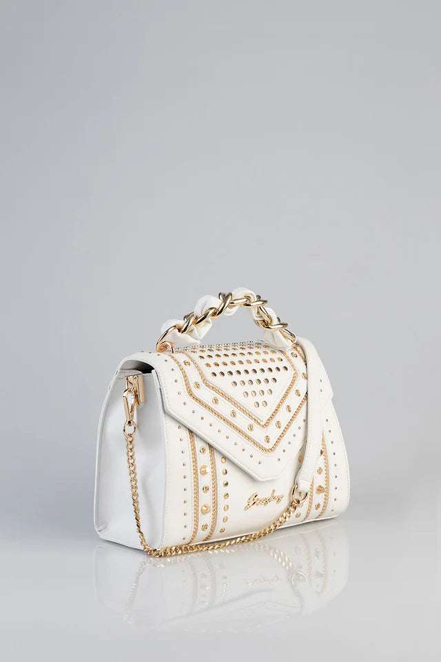 Sissy Boy Janey With Stud And Chain Bag Cream (8025725567065)