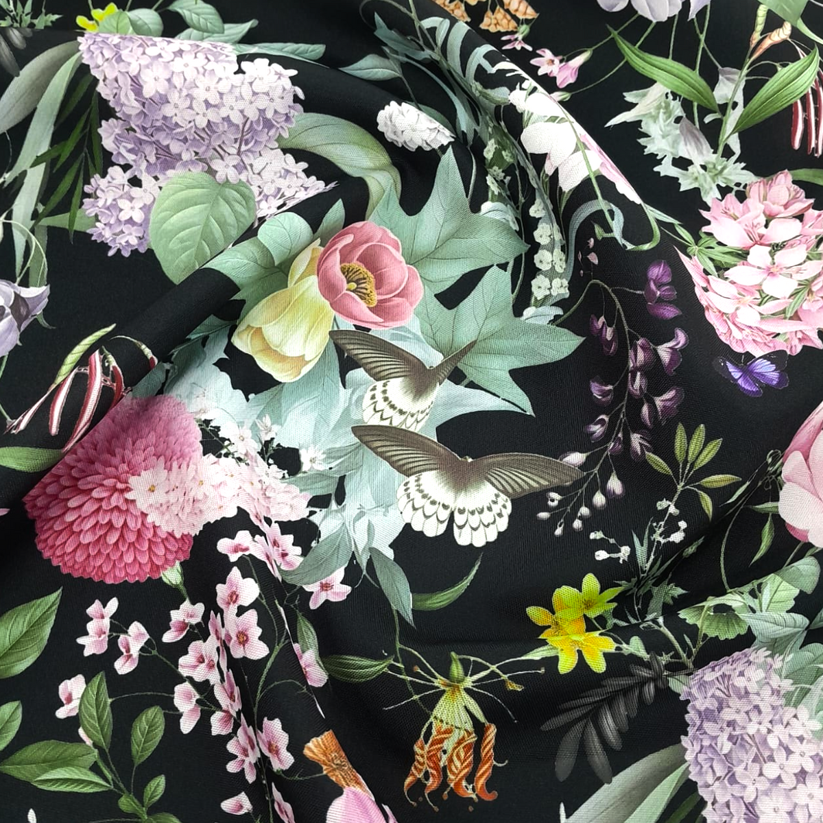 Fabric Printed Mini Matt Flowers D25 140 cm.