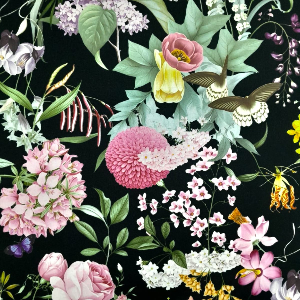 Fabric Printed Mini Matt Flowers D25 140 cm.