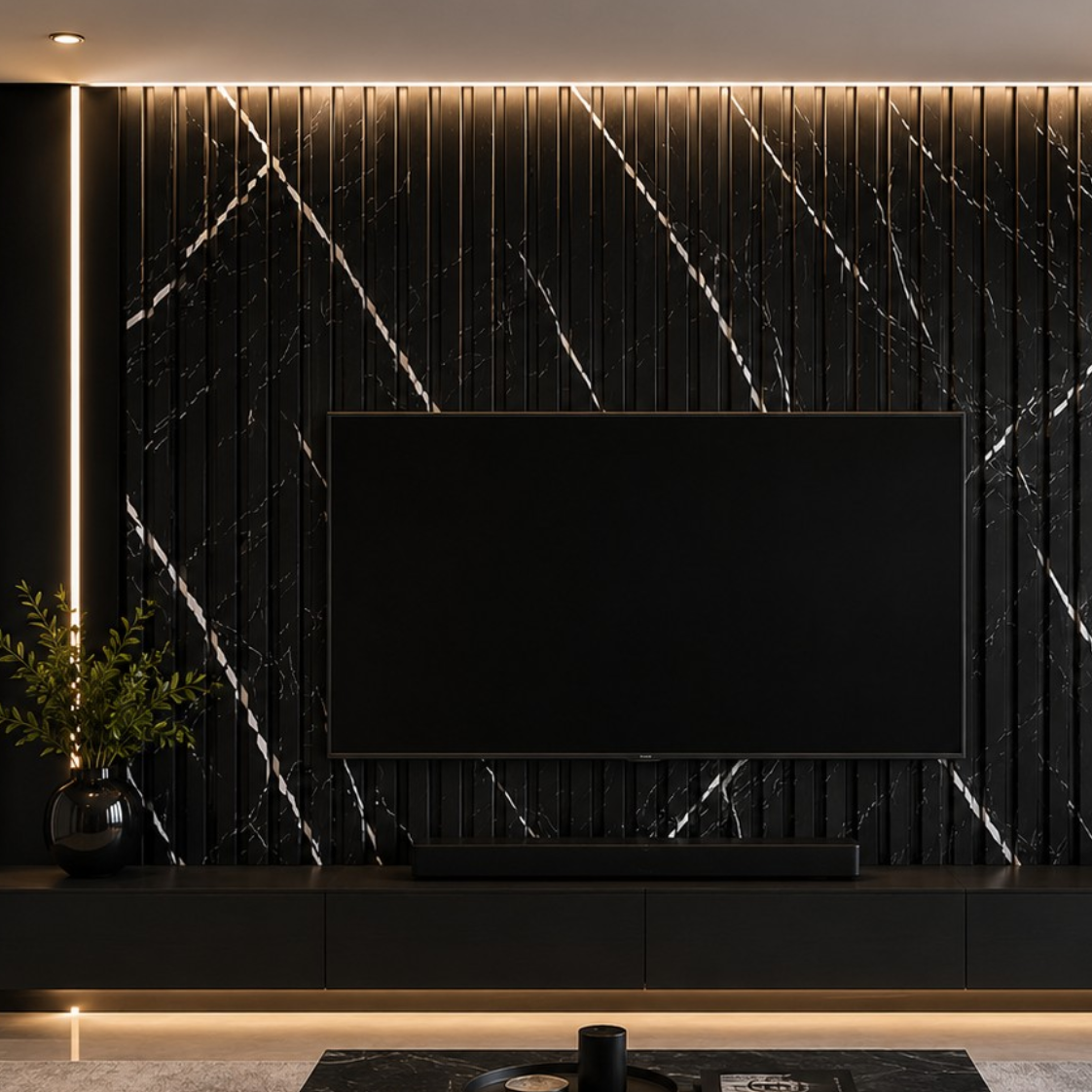 Trio Wall Panel Marble Black 2.4x114 mm.