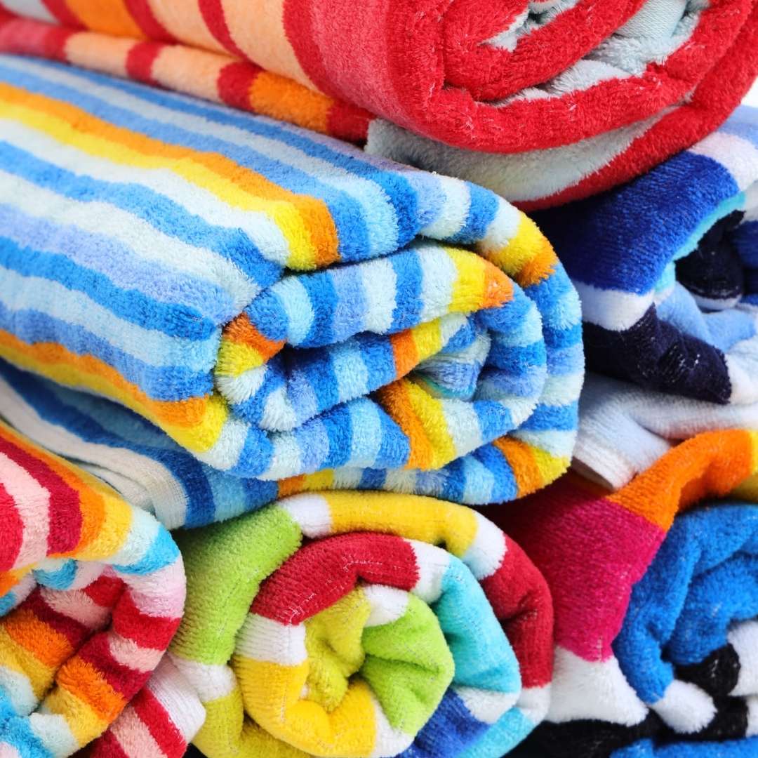 Bristol Beach Towel 80x160cm Palm Candy Stripe.