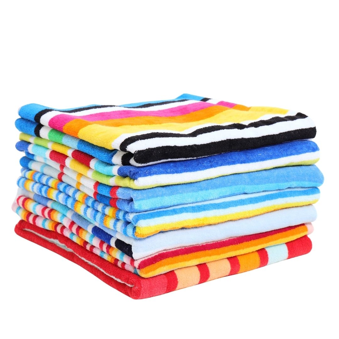 Bristol Beach Towel 80x160cm Palm Candy Stripe.