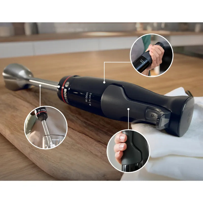 Bosch Series 4 ErgoMaster Hand Blender 1000W Piano Black MSM4B654