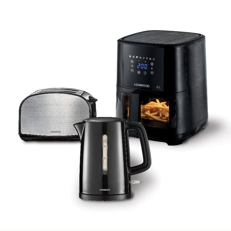 Kenwood Power Bundle Pack Air Fryer, Toaster 2 Slice And Cordless Kettle 1,7L Black - MHC World