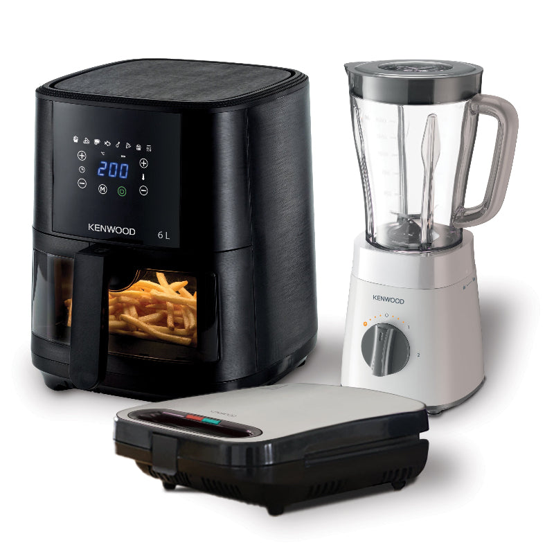 Kenwood Smart Starter Bundle 6L Air Fryer,  2L Blender 500W And 2 Slice Sandwich Maker - MHC World