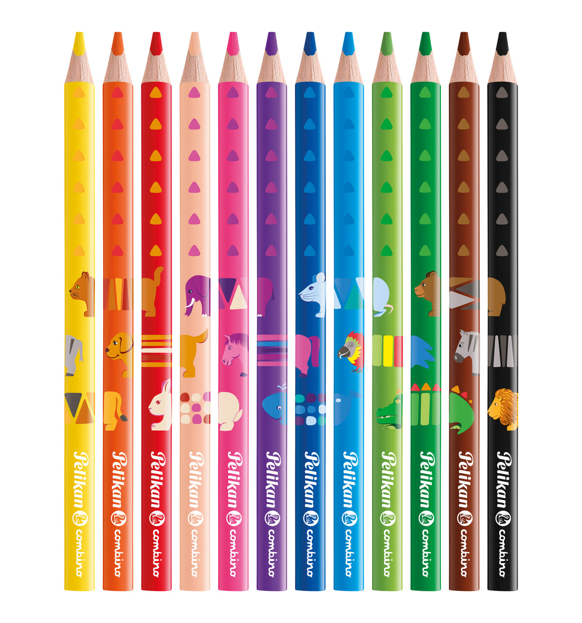 Pelikan Combino® Triangular Colored Pencils, Thick, 12 Colors 811194