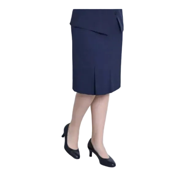 Bobsons Sienna 6 Pleat Stretch Skirt-Navy C410TR