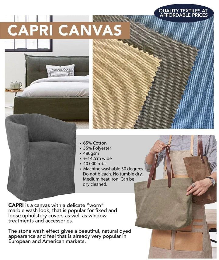 Fabric Capri Cotton Canvas Dual Purpose 145 cm