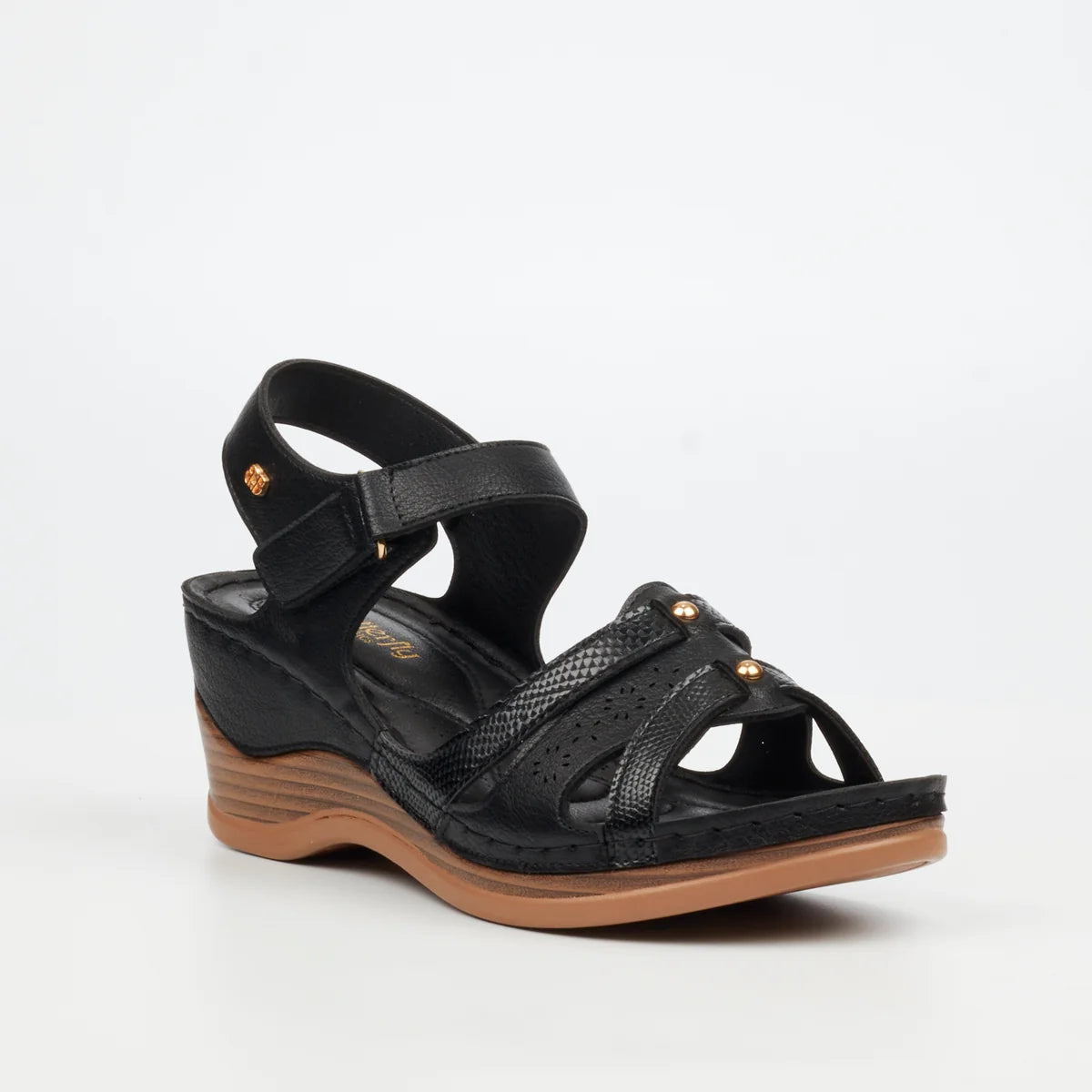 Butterfly Feet Ladies Carmine 3 Wedge-Black