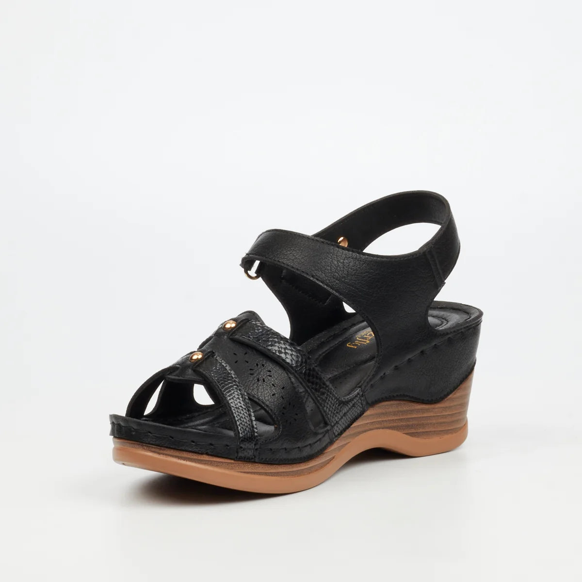 Butterfly Feet Ladies Carmine 3 Wedge-Black