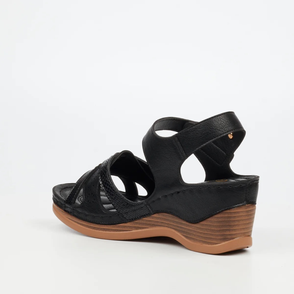 Butterfly Feet Ladies Carmine 3 Wedge-Black