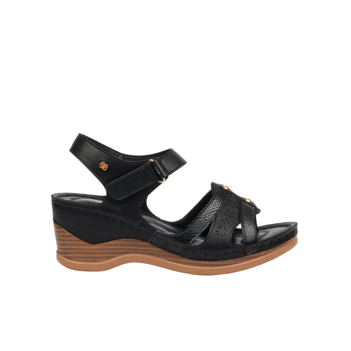Butterfly Feet Ladies Carmine 3 Wedge-Black