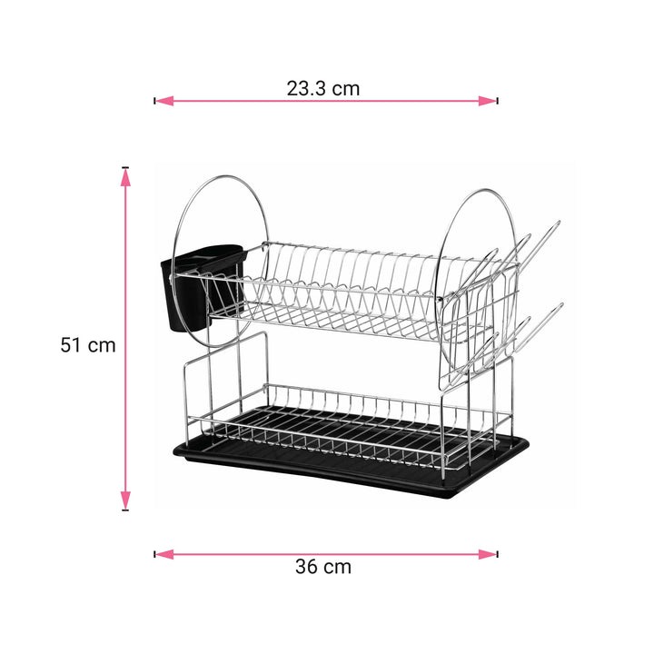 Casa Catania 201 Chrome Plated 2 Tier Dish Drainer - MHC World