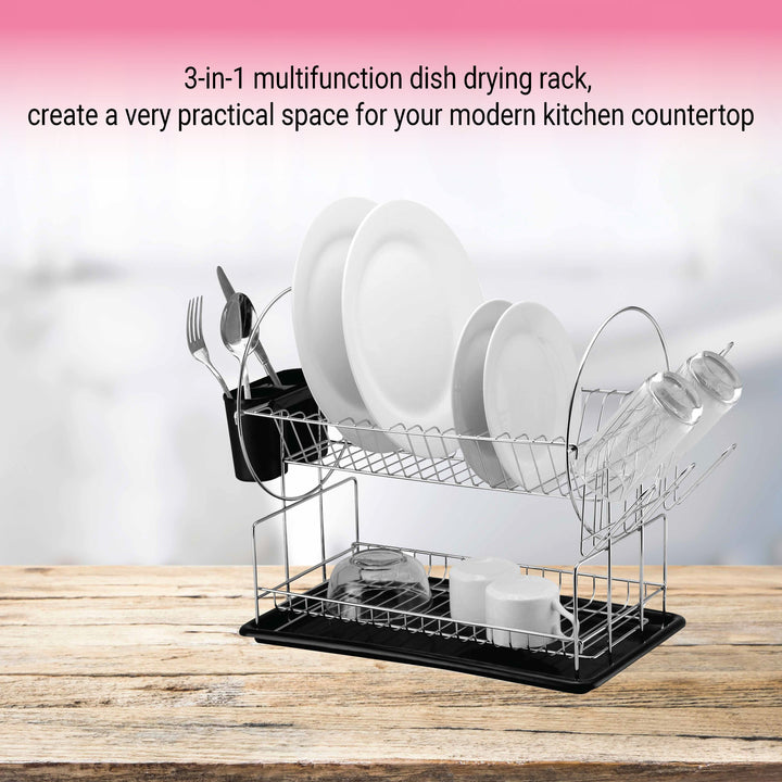 Casa Catania 201 Chrome Plated 2 Tier Dish Drainer - MHC World