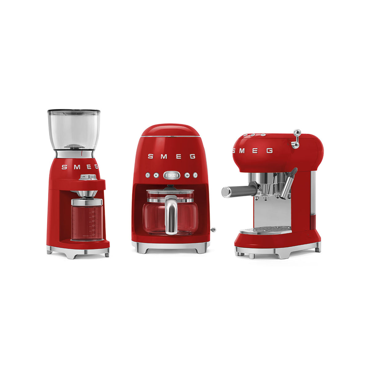 Smeg 150W Retro Coffee Grinder Red CGF01RD (7185349312601)