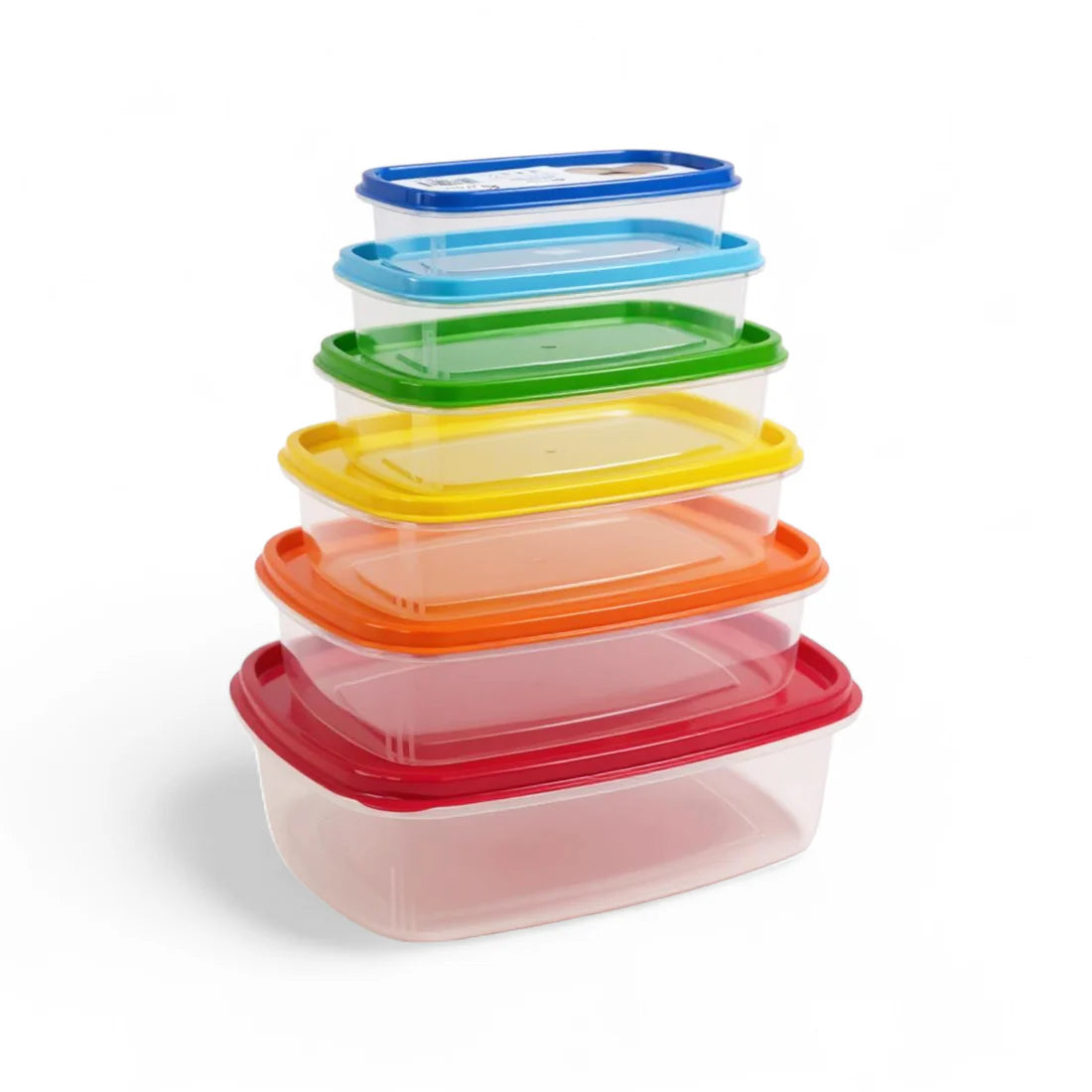 CH Rainbow Rectangular Container Set Clear 6 Piece CH1072.