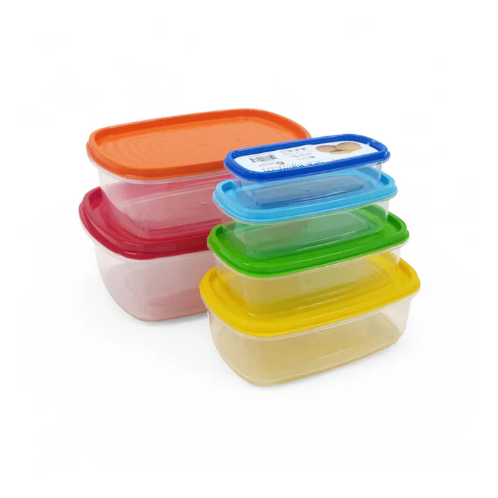 CH Rainbow Rectangular Container Set Clear 6 Piece CH1072.
