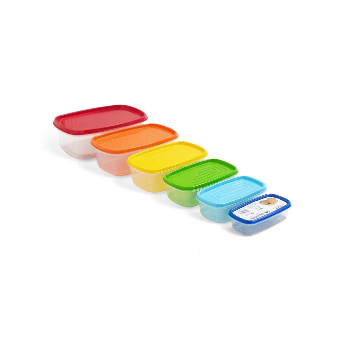 CH Rainbow Rectangular Container Set Clear 6 Piece CH1072