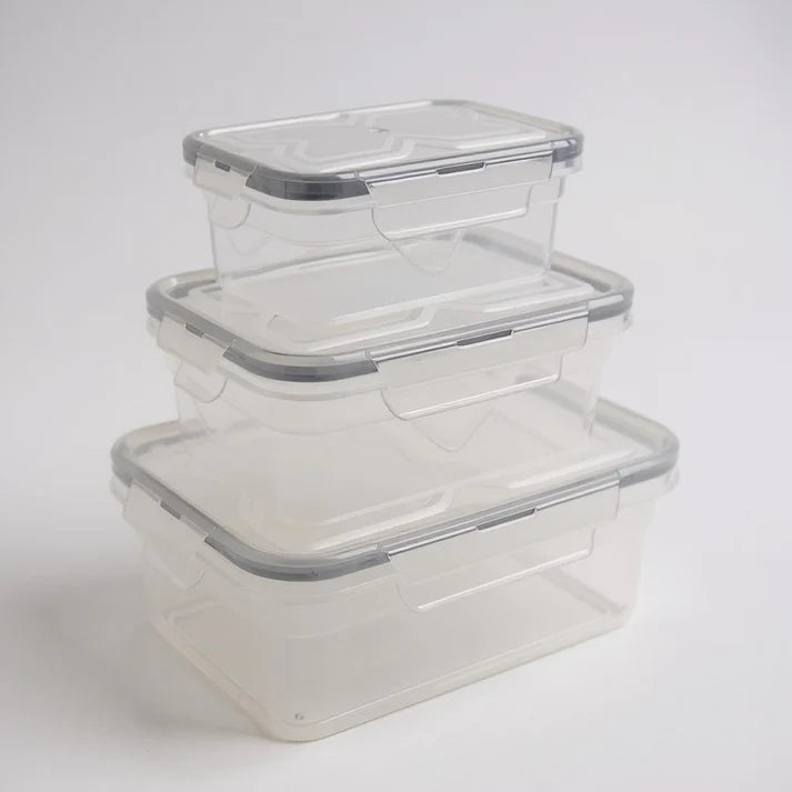 CH 3 Piece Aroma Air Tight Rectangular Container Set Clear CH1170.